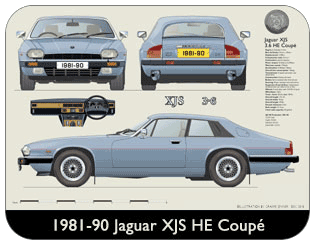 Jaguar XJS HE Coupe 1981-90 Place Mat, Medium